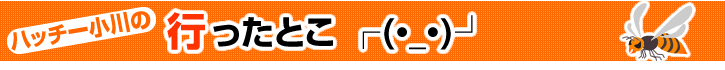 ハッチー小川の行ったとこ ε=ε┌(・_・)┘